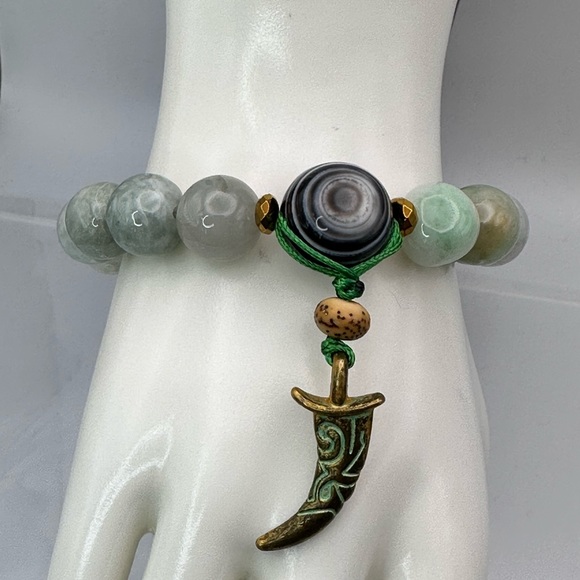 IMMORTALITY AMAZONITE NATURAL STONES BRACELET size 7” - Picture 8 of 13